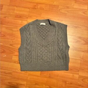 Aritzia Gray V-Neck Sweater Vest